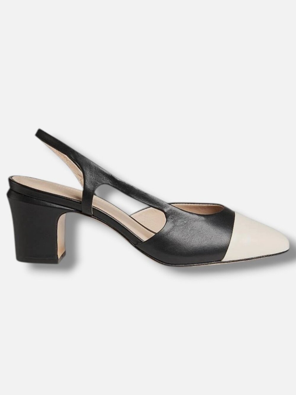 Saks Fifth Avenue Women’s Black Leather Slingback Pumps Shoes Size EU:41 US:11